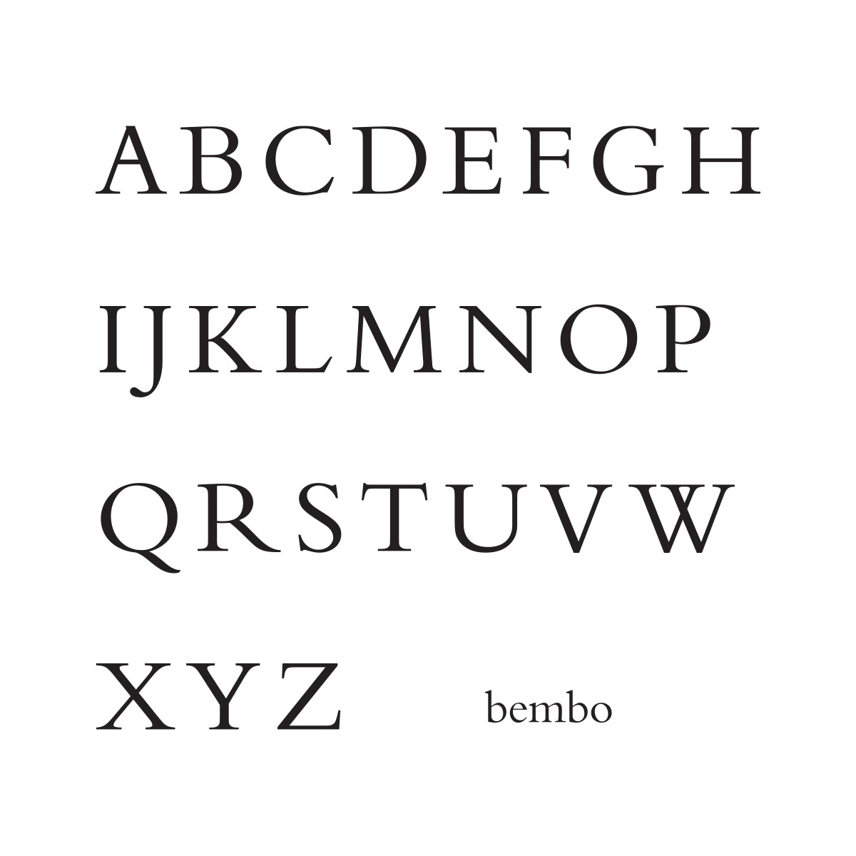 Bembo Written Number Block.