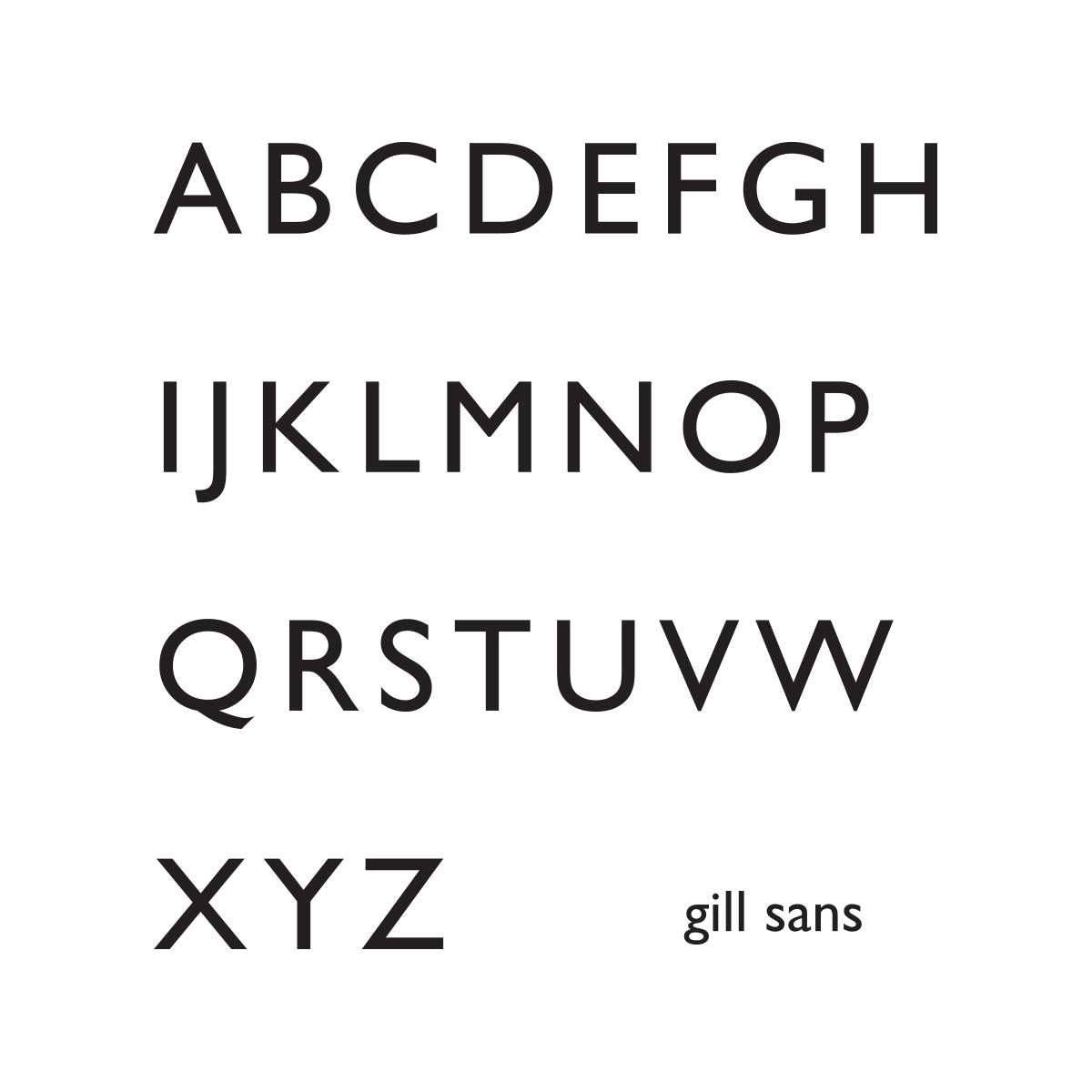 Gill Sans Written Number Block.