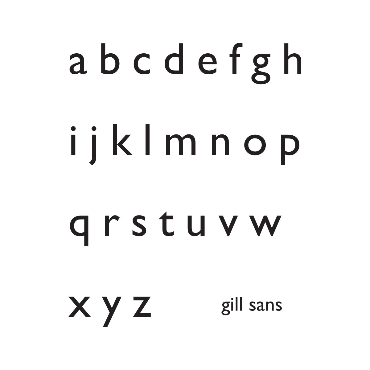 Gill Sans Written Number Block.